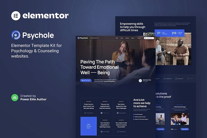 Psychole – Psychology and Counseling Elementor Template Kit 1.0.0