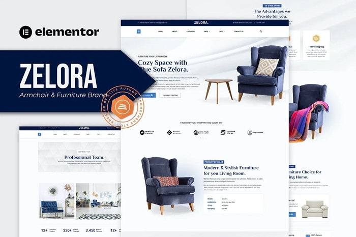 Zelora – Armchair & Furniture Brand Elementor Template Kit 1.0.0