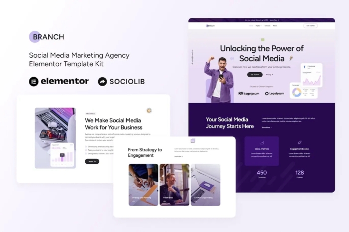 Branch – Social Media Marketing Agency Elementor Template Kit 1.0.0