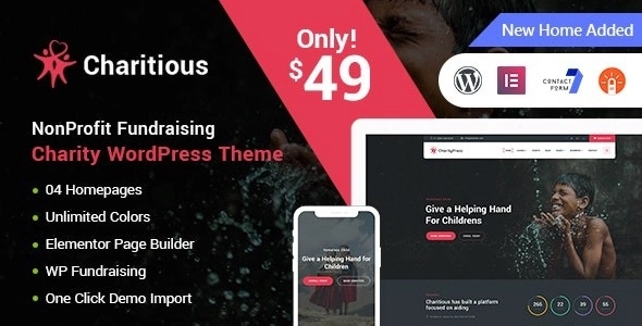 Charitious – NonProfit Fundraising Charity WP Theme 3.4