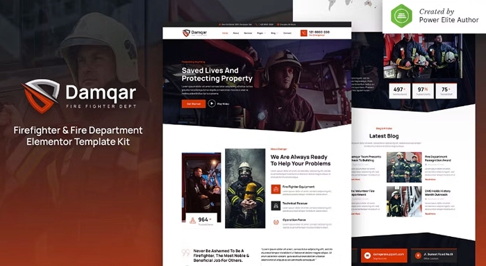 Damqar - Firefighter & Fire Department Elementor Template Kit 1.0.0