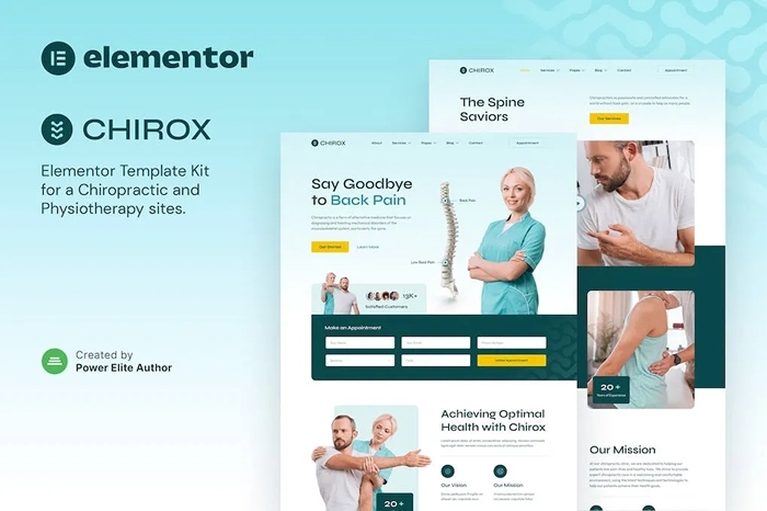 Chirox - Chiropractic & Physiotherapy Elementor Template Kit 1.0.0