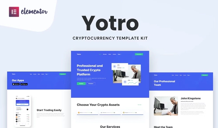Yotro – Cryptocurrency Elementor Template Kit 1.0.0