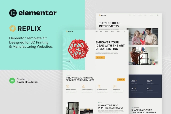 Replix – 3D Printing & Manufacturing Services Elementor Template Kit 1.0.0