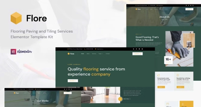 Flore – Flooring & Tiling Services Elementor Template Kit 1.0.0