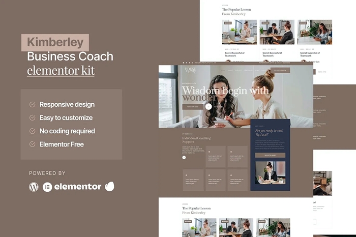 Kimberley – Business Coaching Elementor Template Kit 1.0.0