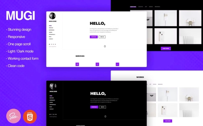 Mugi – Personal Portfolio & Resume WP Theme 1.0.4