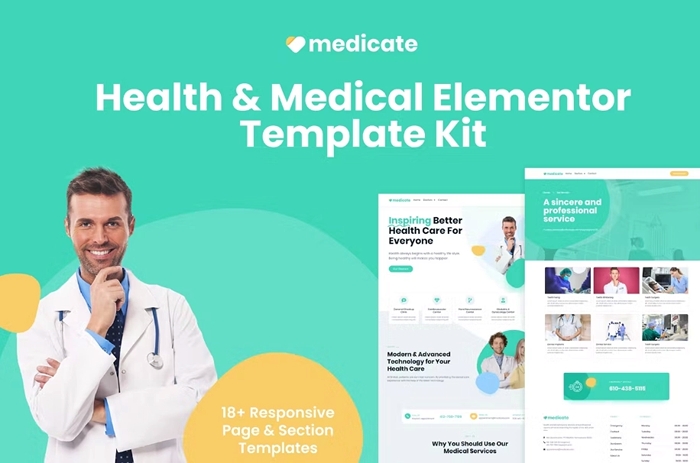 Medicate – Health & Medical Elementor Template Kit 1.0.0
