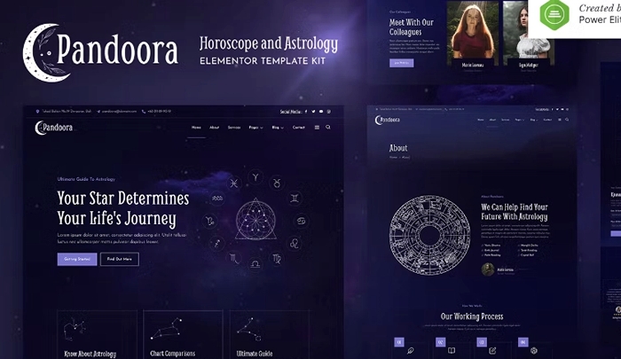 Pandoora – Horoscope & Astrology Elementor Template Kit 1.0.0