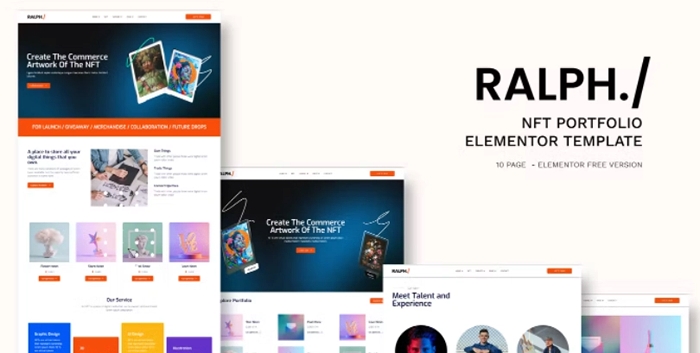 Ralph - NFT Portfolio Elementor Template Kit 1.0.0