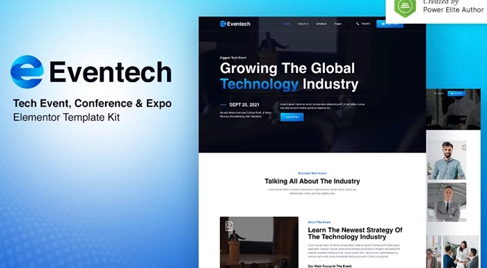 Eventech – Tech Event Conference & Expo Elementor Template Kit 1.0.0