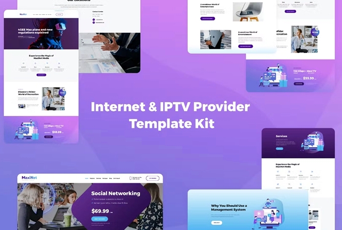 MaxiNet - Internet & IPTV Provider Elementor Template Kit 1.0.0