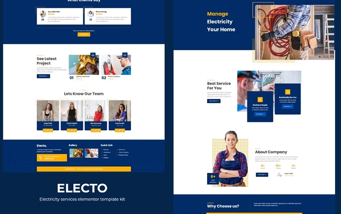 Electo – Electricity Services Elementor Template Kit 1.0.0
