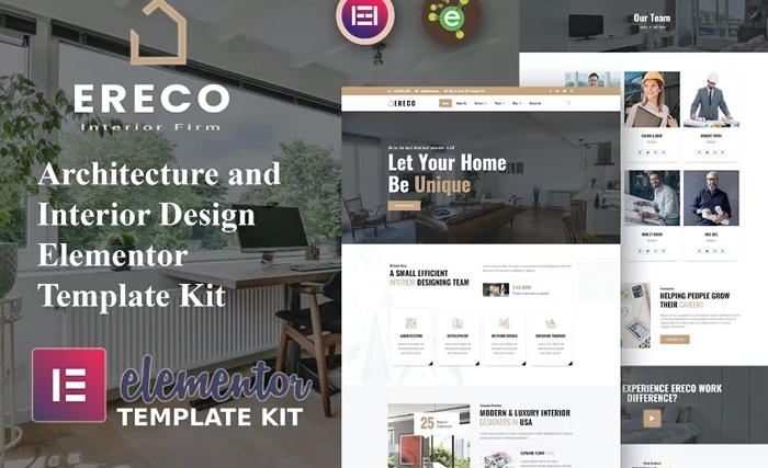 Ereco – Architecture & Interior Design Elementor Template Kit 1.0.0