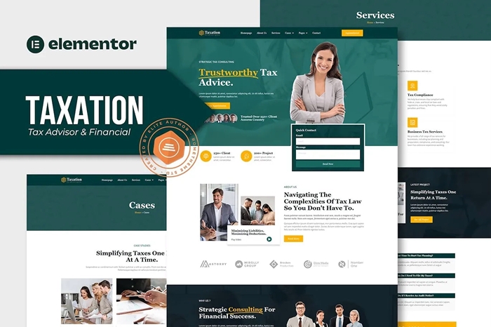 Taxation - Tax Advisor & Financial Consulting Elementor Pro Template Kit 1.0.0