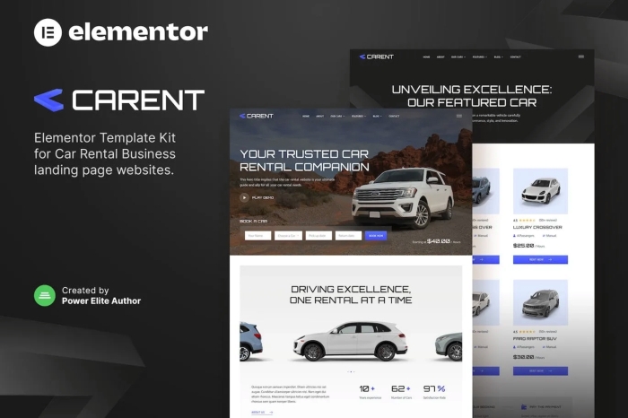 Carent – Car Rental Business & Auto Dealer Elementor Template Kit 1.0.0