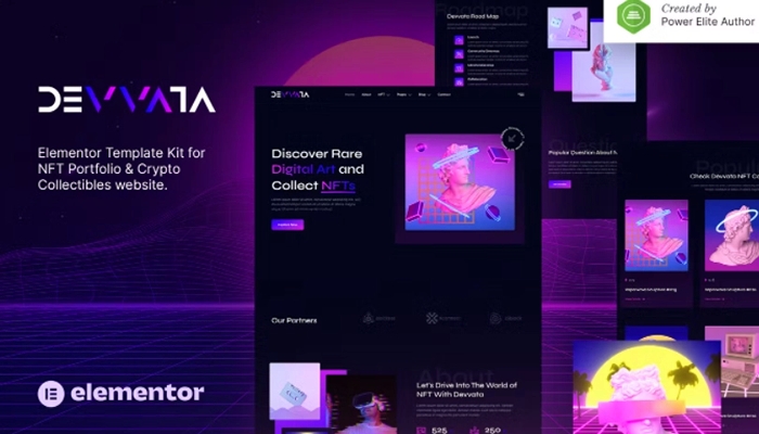 Devvata – NFT Portfolio Elementor Template Kit 1.0.0