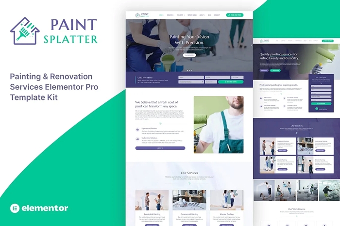Paint Splatter – Painting & Renovation Services Elementor Pro Template Kit 1.0.0