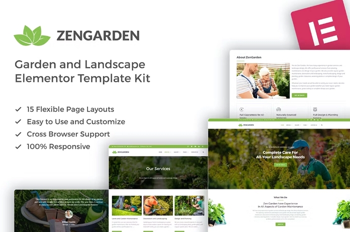 ZenGarden – Garden & Landscape Elementor Template Kit 1.0.0