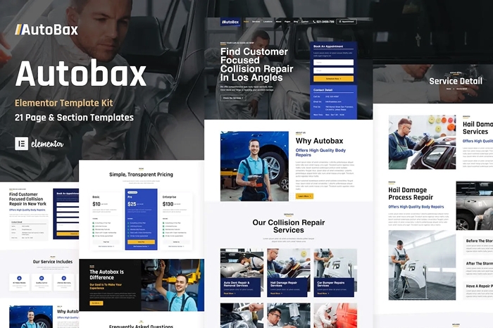 Autobax – Car Body Repair Shop Elementor Pro Template Kit 1.0.0