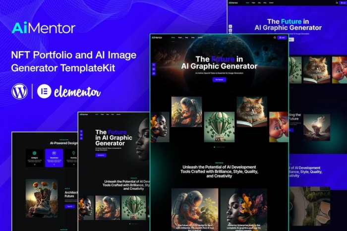 AiMentor - AI Image Generator Website Elementor Template Kit 1.0.0