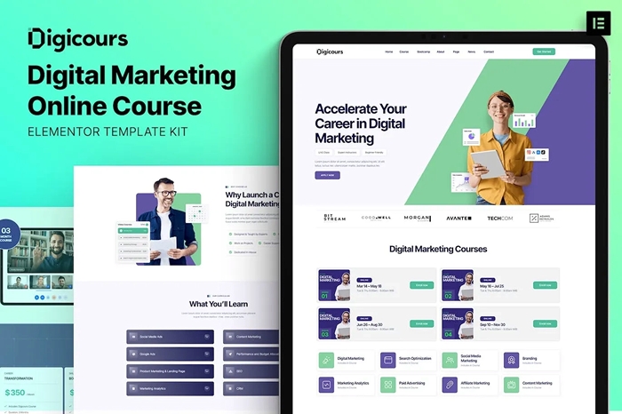 Digicours – Digital Marketing Online Course Elementor Template Kit 1.0.0