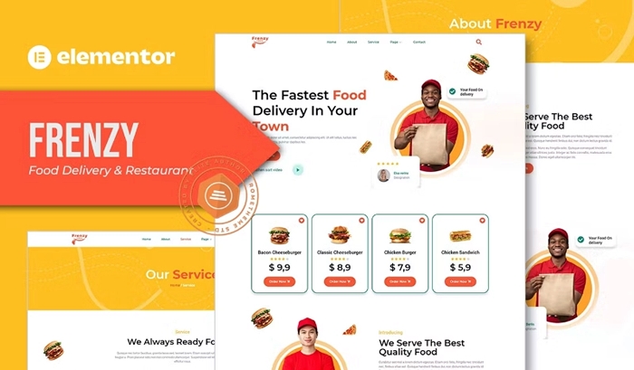 Frenzy – Food Delivery & Restaurant Elementor Template Kit 1.0.0