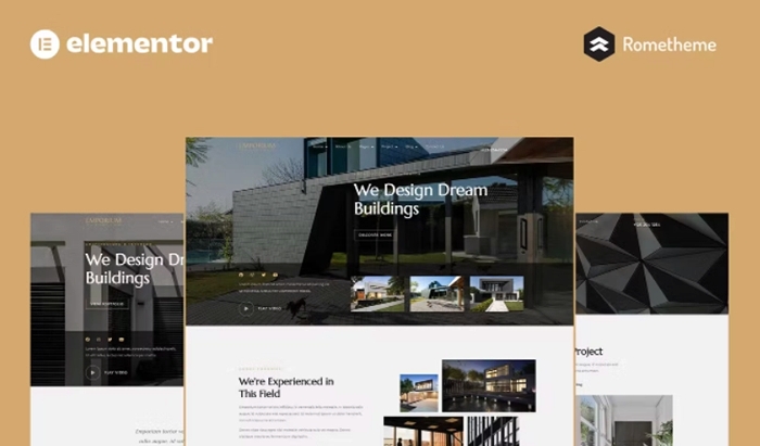 Emporium – Architecture & Interior Elementor Pro Full Site Template Kit 1.0.0
