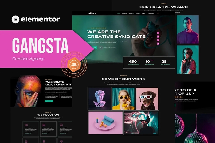 Gangsta – Creative Agency & Portfolio Elementor Template Kit 1.0.0
