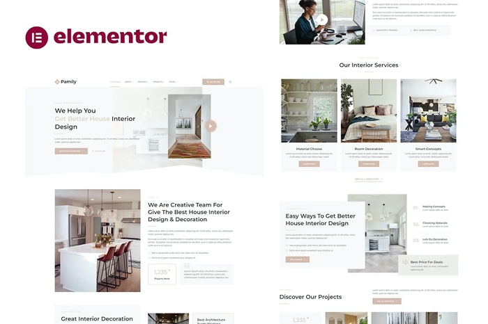 Pamily – House Interior Design Elementor Template Kit 1.0.0