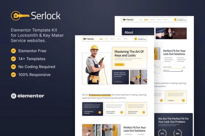 Serlock - Key Maker & Locksmith Service Elementor Template Kit 1.0.0