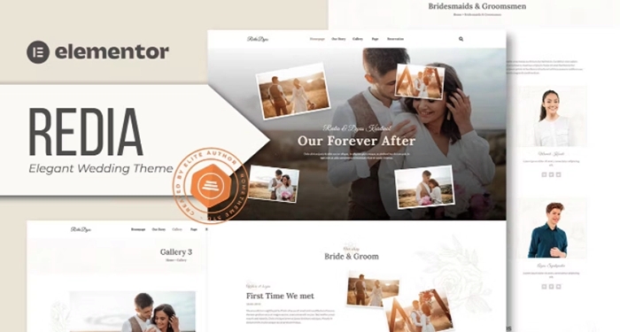 Redia - Elegant Wedding Theme Elementor Template Kit 1.0.0