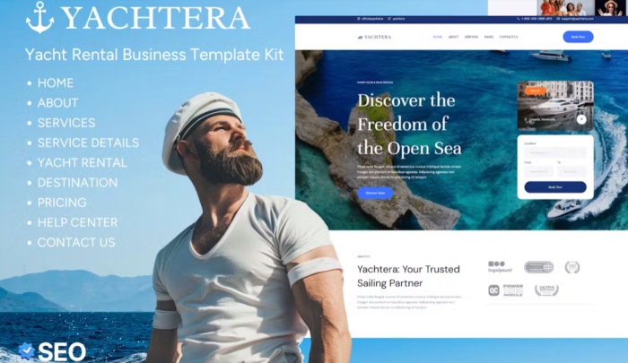 Yachtera - Yacht Club & Boat Rental Elementor Template Kit 1.0.0