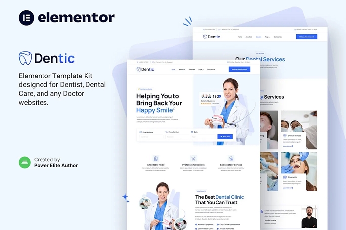 Dentic – Dentist & Dental Clinic Elementor Template Kit 1.0.0