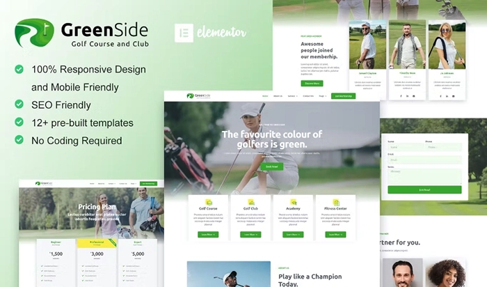 Greenside β Golf Club & Academy Elementor Template Kit 1.0.0