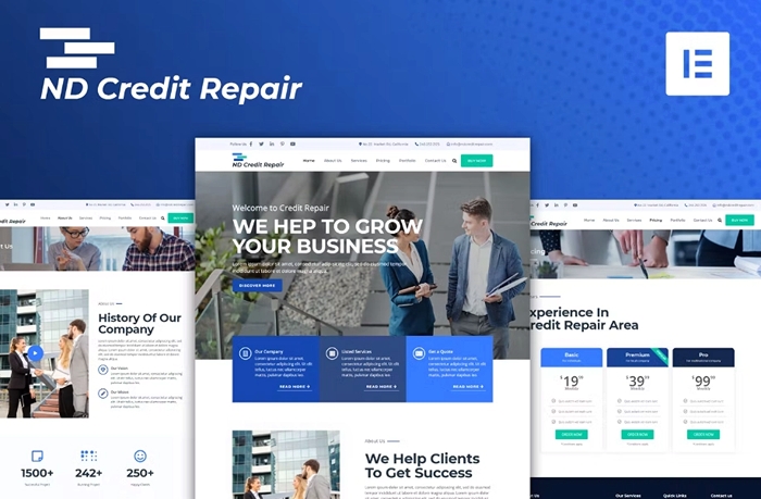 ND Credit Repair – Finance Company Elementor Template Kit 1.0.0
