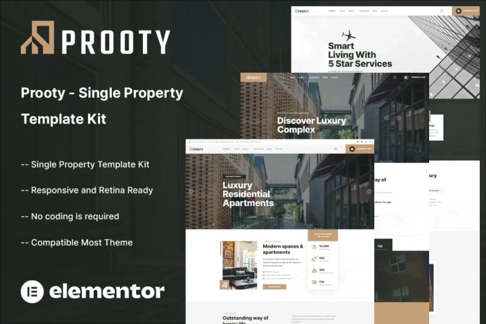 Prooty – Single Property Elementor Template Kit 1.0.0