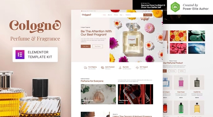 Cologne - Perfume & Fragrance Elementor Template Kit 1.0.0