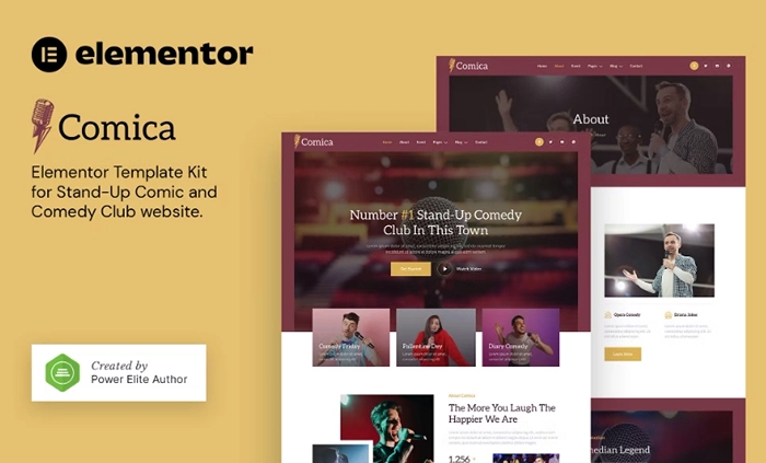 Comica - Stand-Up Comic & Comedy Club Elementor Template Kit 1.0.0