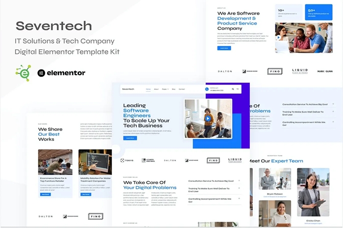 Seventech – IT Solutions & Tech Company Digital Elementor Template Kit 1.0.0