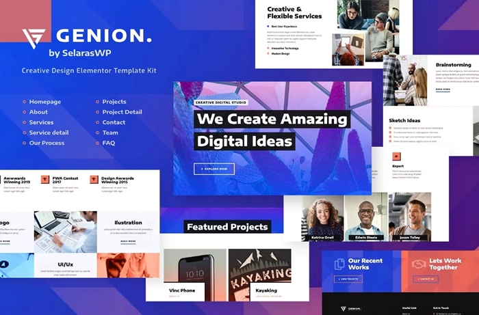 Genion – Creative Digital Agency Elementor Template Kit 1.0.0
