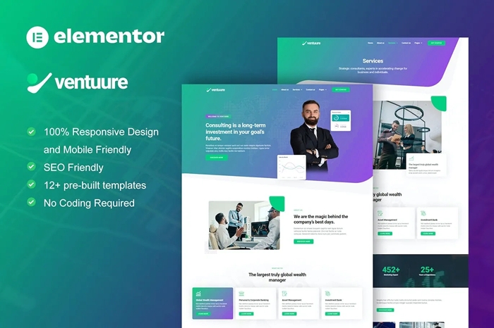 Ventuure – Business Consulting & Investment Elementor Template Kit 1.0.0