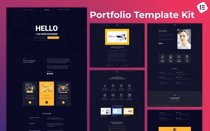 Propus – Web Designer Portfolio Elementor Template Kit 1.0.0