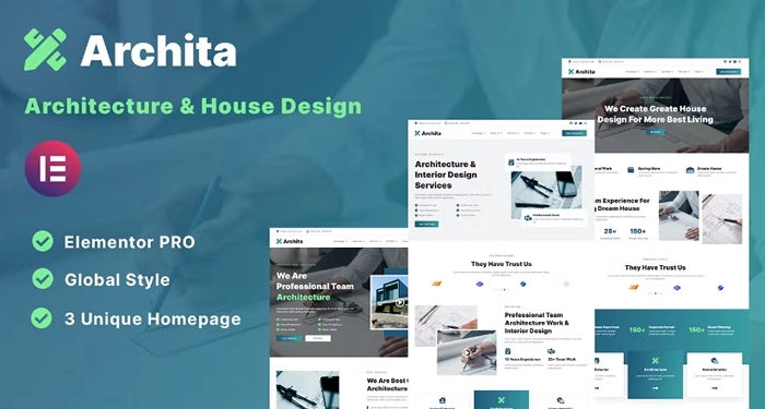 Archita – Architecture & Interior Design Elementor Template Kit 1.0.0
