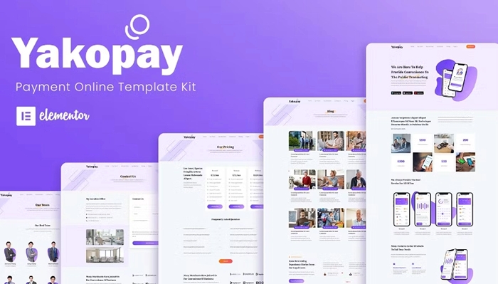 Yakopay - Online Payment App Elementor Template Kit 1.0.0