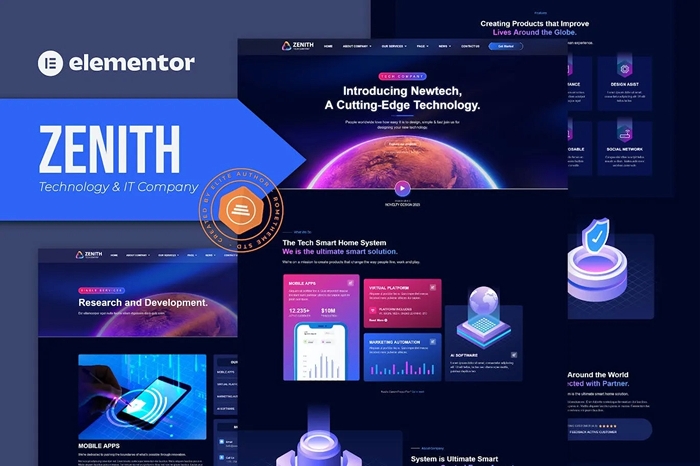 Zenith – Technology & IT Company Elementor Template Kit 1.0.0