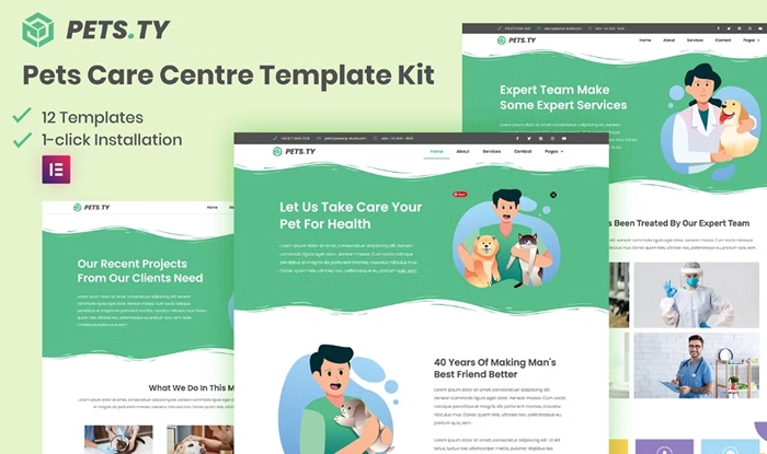Pets.Ty – Pets Care Clinic Elementor Template Kit 1.0.0