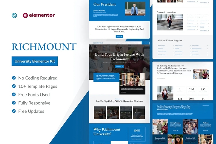 Richmount University – Education Elementor Pro Template Kit 1.0.0