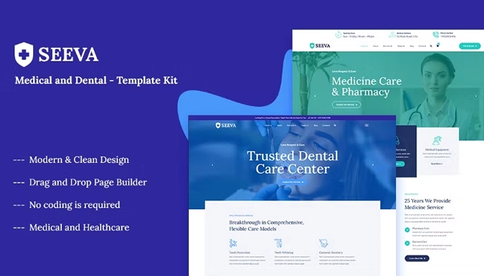 Seeva - Medical & Dental Elementor Template Kit 1.0.0