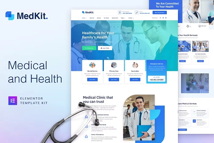 MedKit – Health & Medical Elementor Template Kit 1.0.0